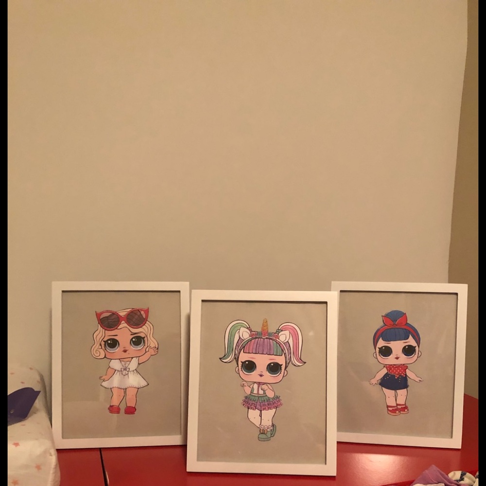 Set of 3 8x10 LOL Wall Decor READY TO HANG!!